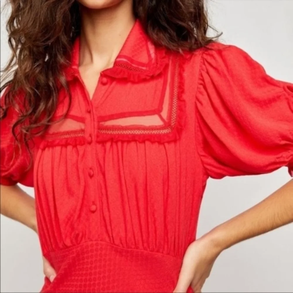 Free People Warm Glow Minidress in Cherry Crush